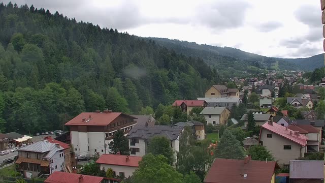 Панорама города Щирк и улицы Мысливска