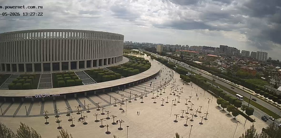 Краснодар: Панорама стадиона «Ozon Арена» и микрорайона Круглик