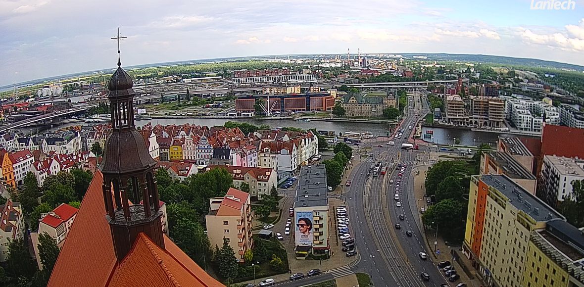 Панорама Щецина и Длинный мост