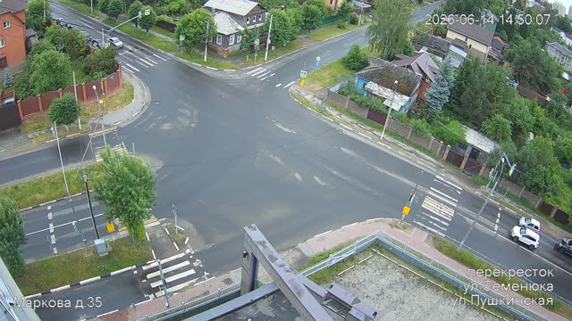 Перекресток улиц Пушкинская и Семенюка