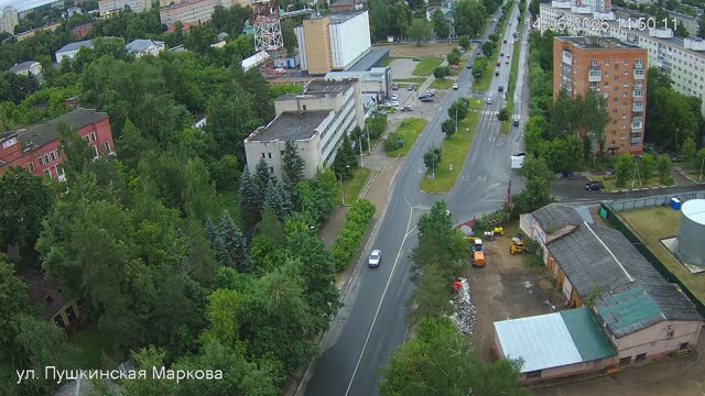 Перекресток улиц Пушкинская и Аверьянова
